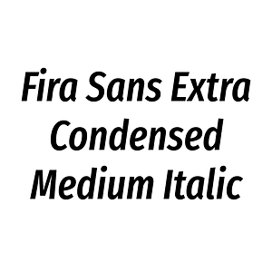 Fira Sans Extra Condensed Medium Italic