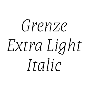 Grenze Extra Light Italic