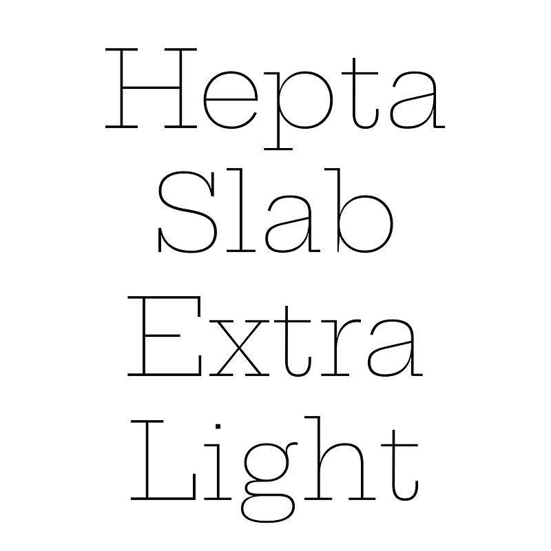 Hepta Slab Extra Light - Free fonts on creazilla.com