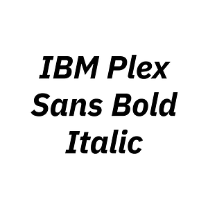IBM Plex Sans Bold Italic