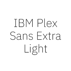 IBM Plex Sans Extra Light