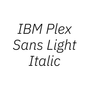 IBM Plex Sans Light Italic