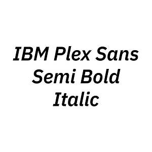 IBM Plex Sans Semi Bold Italic