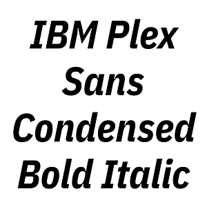 IBM Plex Sans Condensed Bold Italic