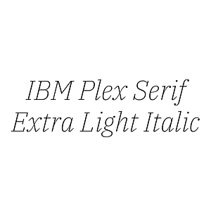 IBM Plex Serif Extra Light Italic