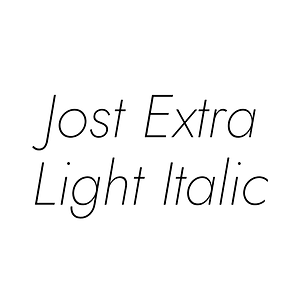 Jost Extra Light Italic