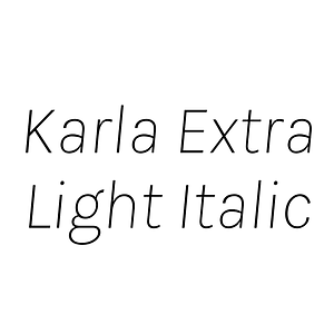 Karla Extra Light Italic