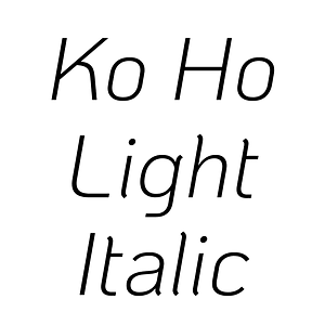 Ko Ho Light Italic