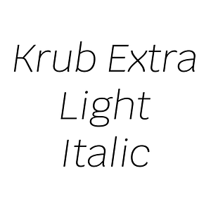 Krub Extra Light Italic