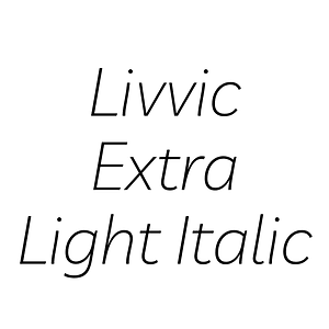 Livvic Extra Light Italic