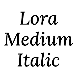 Lora Medium Italic