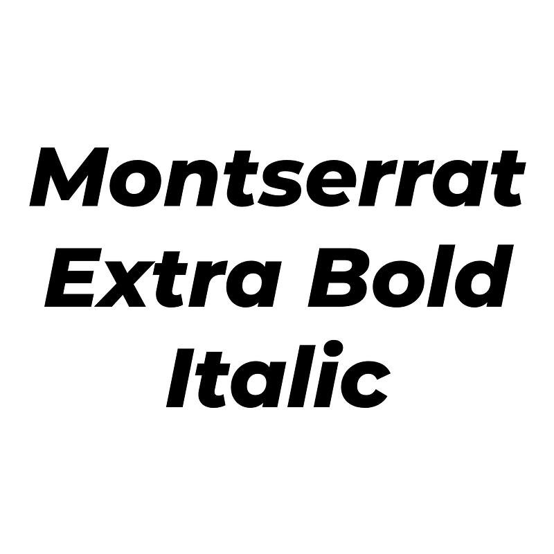Montserrat Extra Bold Italic