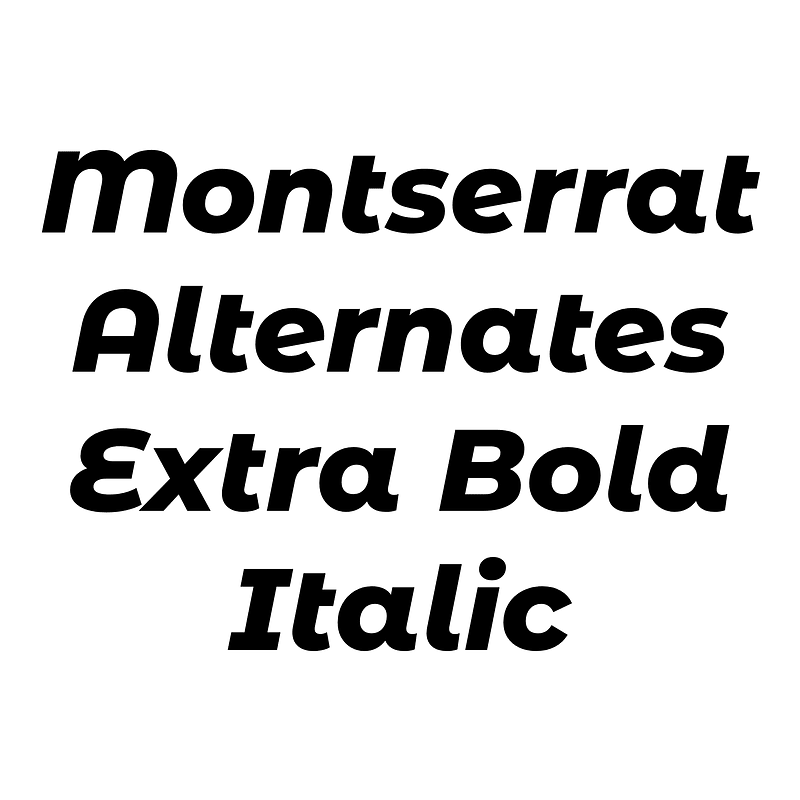 Montserrat Alternates Extra Bold Italic