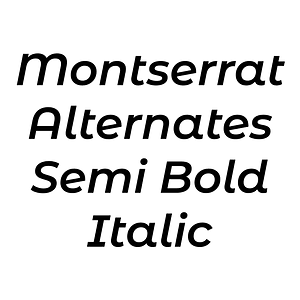 Montserrat Alternates Semi Bold Italic