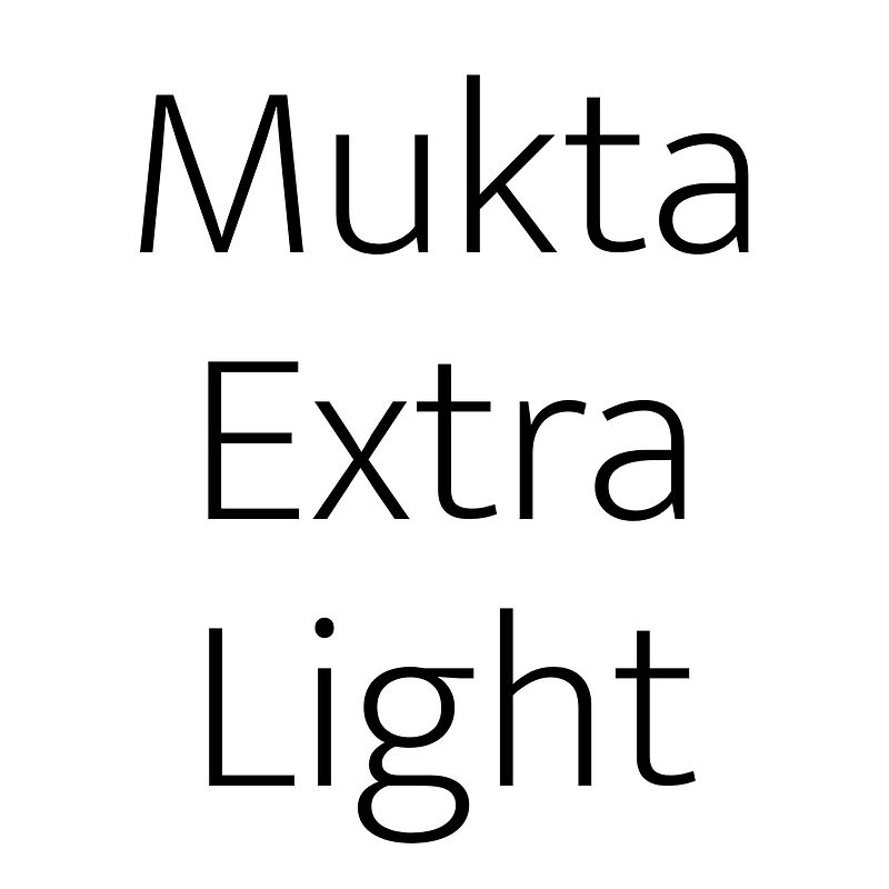 Mukta Extra Light - Free fonts on creazilla.com