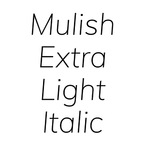 Mulish Extra Light Italic