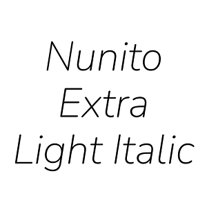 Nunito Extra Light Italic