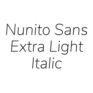 Nunito Sans Extra Light Italic