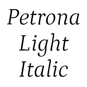 Petrona Light Italic