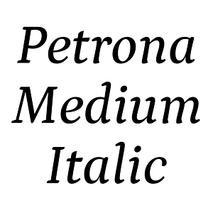 Petrona Medium Italic