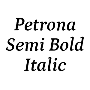 Petrona Semi Bold Italic