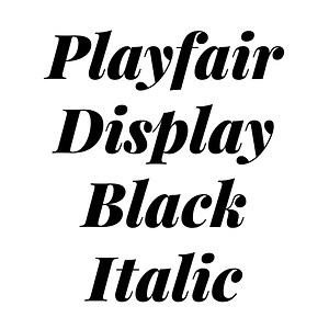 Playfair Display Black Italic
