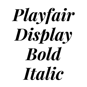 Playfair Display Bold Italic