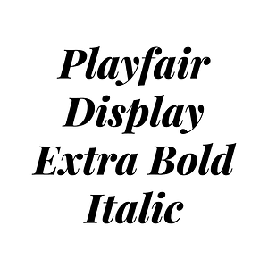 Playfair Display Extra Bold Italic