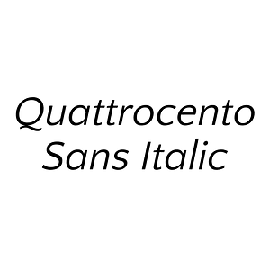 Quattrocento Sans Italic