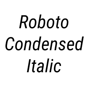 Roboto Condensed Italic