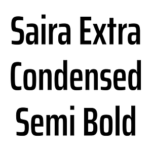 Saira Extra Condensed Semi Bold