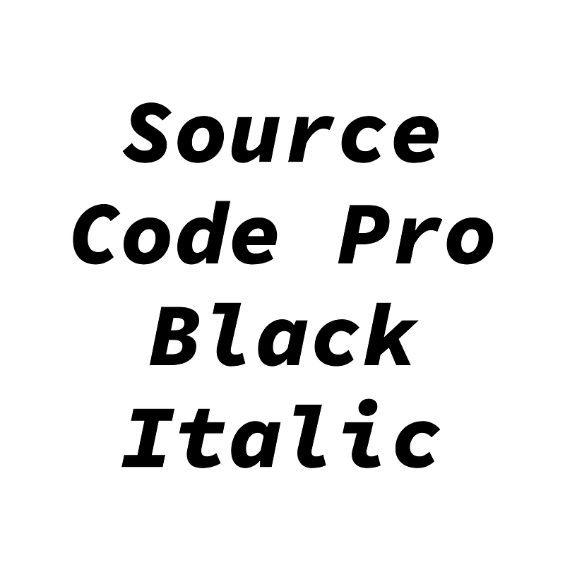 Source Code Pro Black Italic