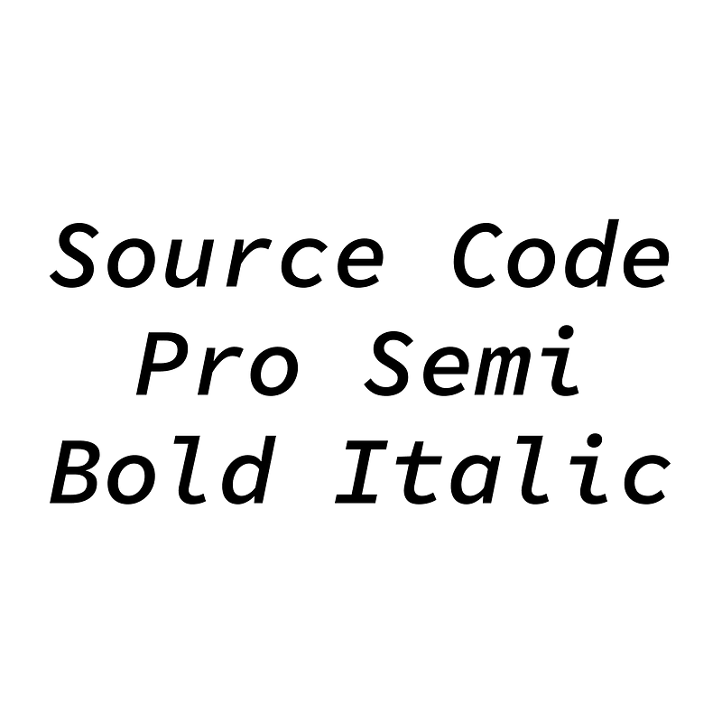 Source Code Pro Semi Bold Italic