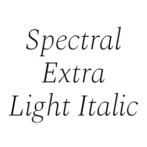Spectral Extra Light Italic
