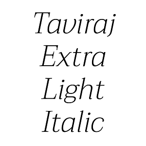 Taviraj Extra Light Italic