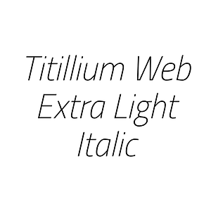 Titillium Web Extra Light Italic