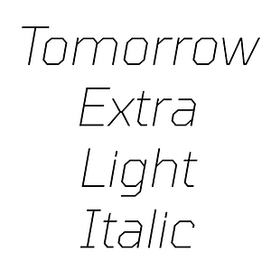 Tomorrow Extra Light Italic