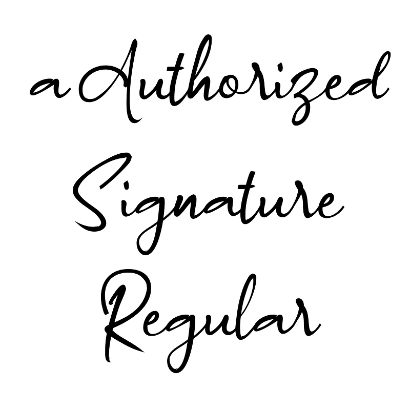 a Authorized Signature Regular