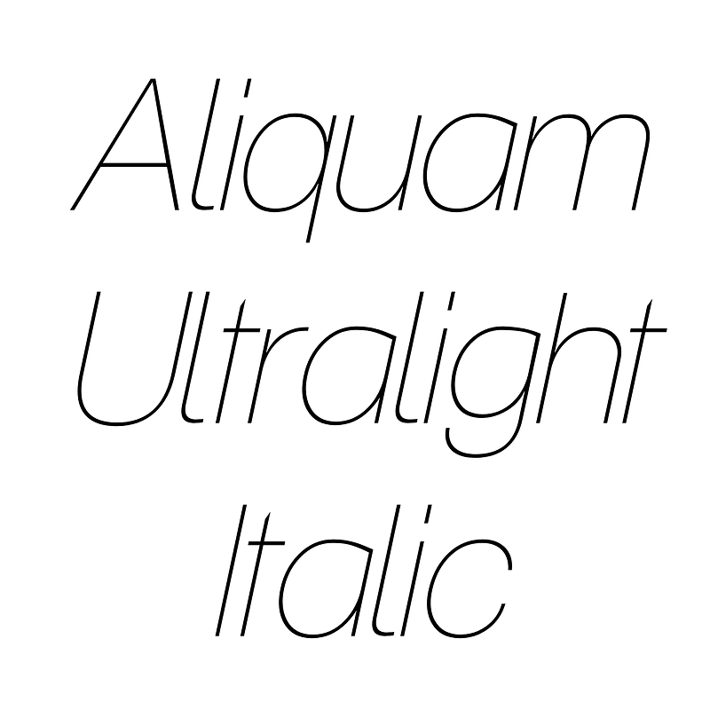 Aliquam Ultralight Italic
