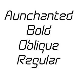 Aunchanted Bold Oblique Regular