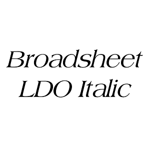 Broadsheet LDO Italic