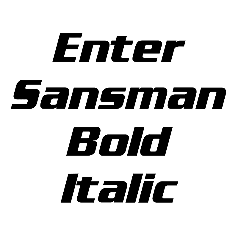 Enter Sansman Bold Italic