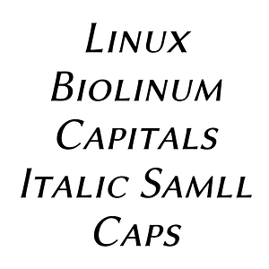 Linux Biolinum Capitals Italic Samll Caps