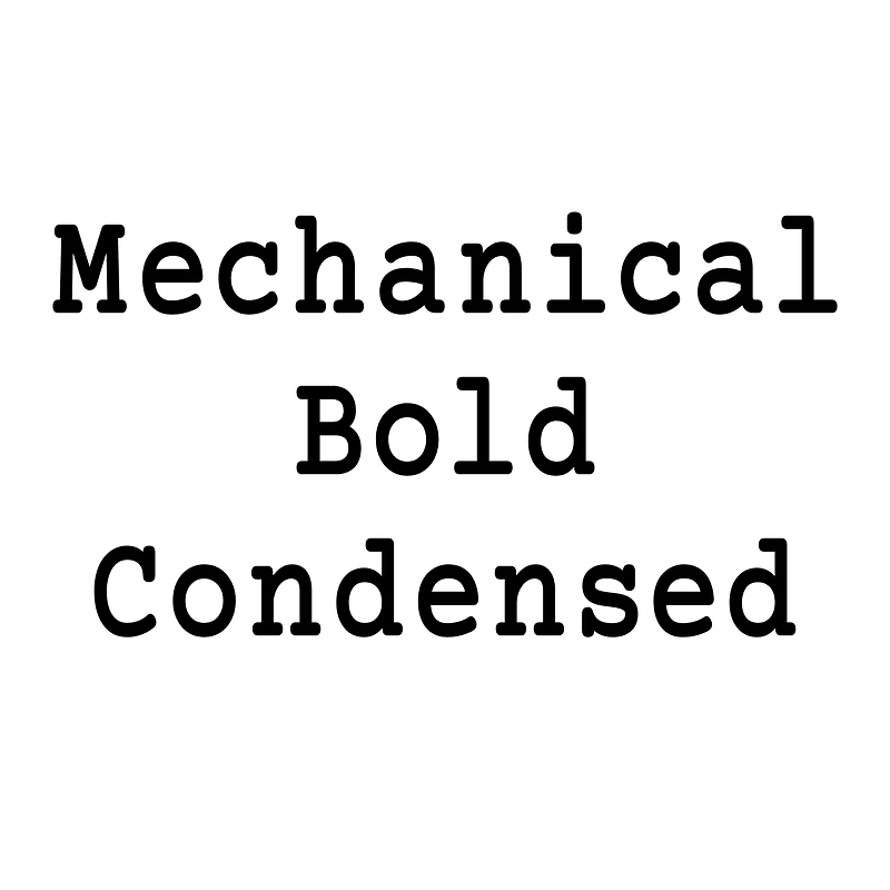 Mechanical Bold Condensed