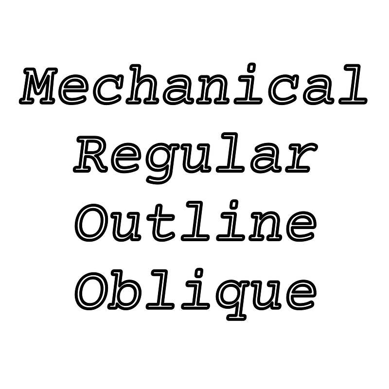 Mechanical Regular Outline Oblique