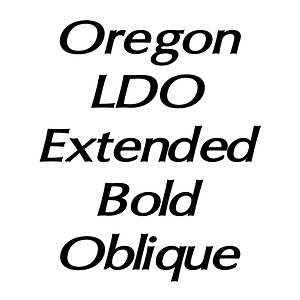 Oregon LDO Extended Bold Oblique