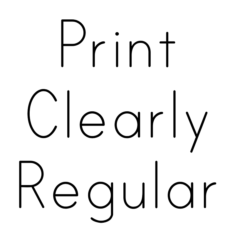 Print Clearly Regular - Free fonts on creazilla.com