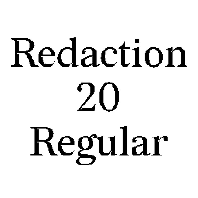 Redaction 20 Regular - Free fonts on creazilla.com