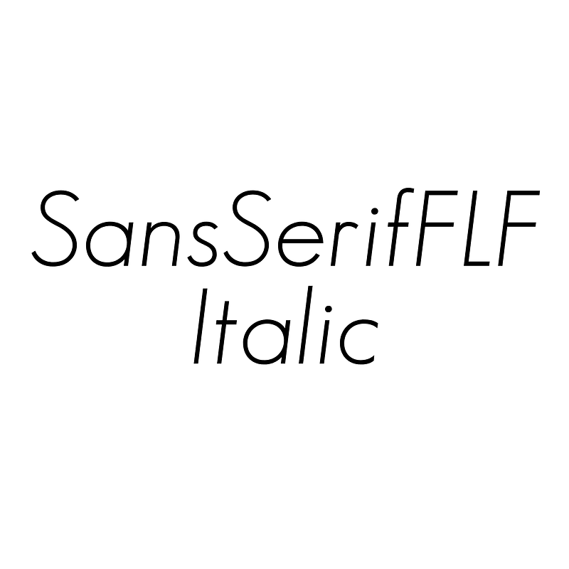 SansSerifFLF Italic