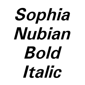 Sophia Nubian Bold Italic